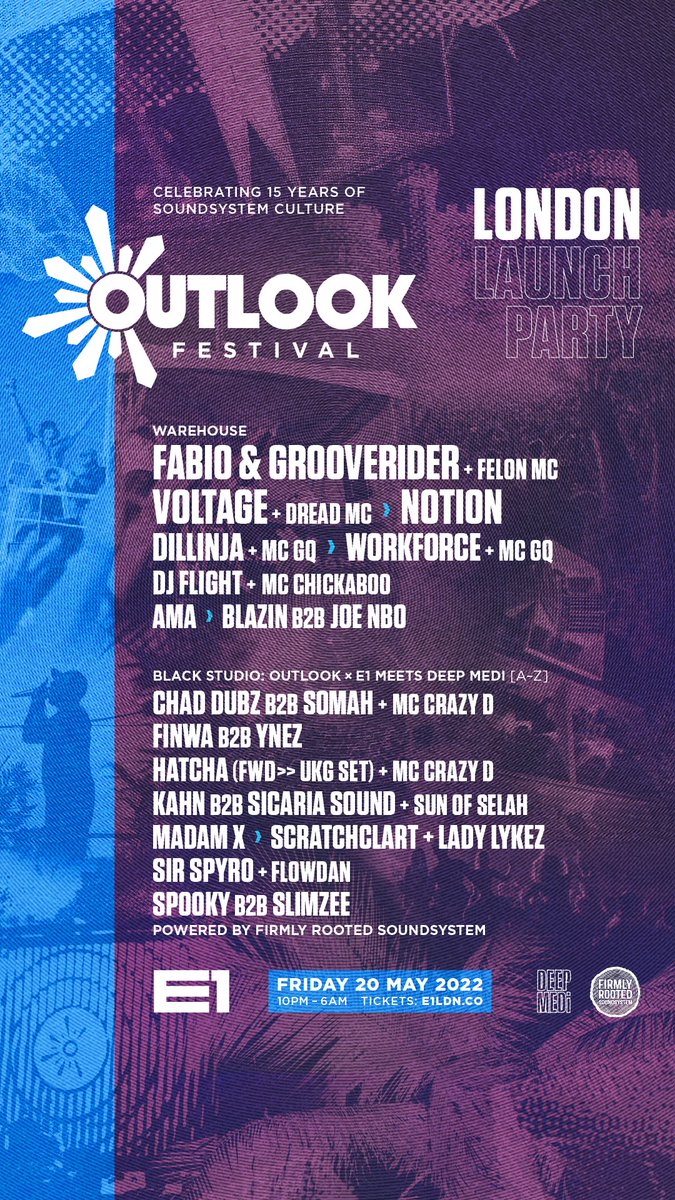 deepmedimusik's tweet photo. Did someone say Firmly Rooted Sound system in London on Friday?
@OutlookFestival x E1 meets DEEP MEDi
Team @OutlookFestival tell us itโs last ยฃ20 tickets before the final tierโฆ
https://t.co/1viqk0DiUG ๐ ๐
#deepmedi #outlookfestival #soundsystem #launchparty https://t.co/ICcIn8hLdz