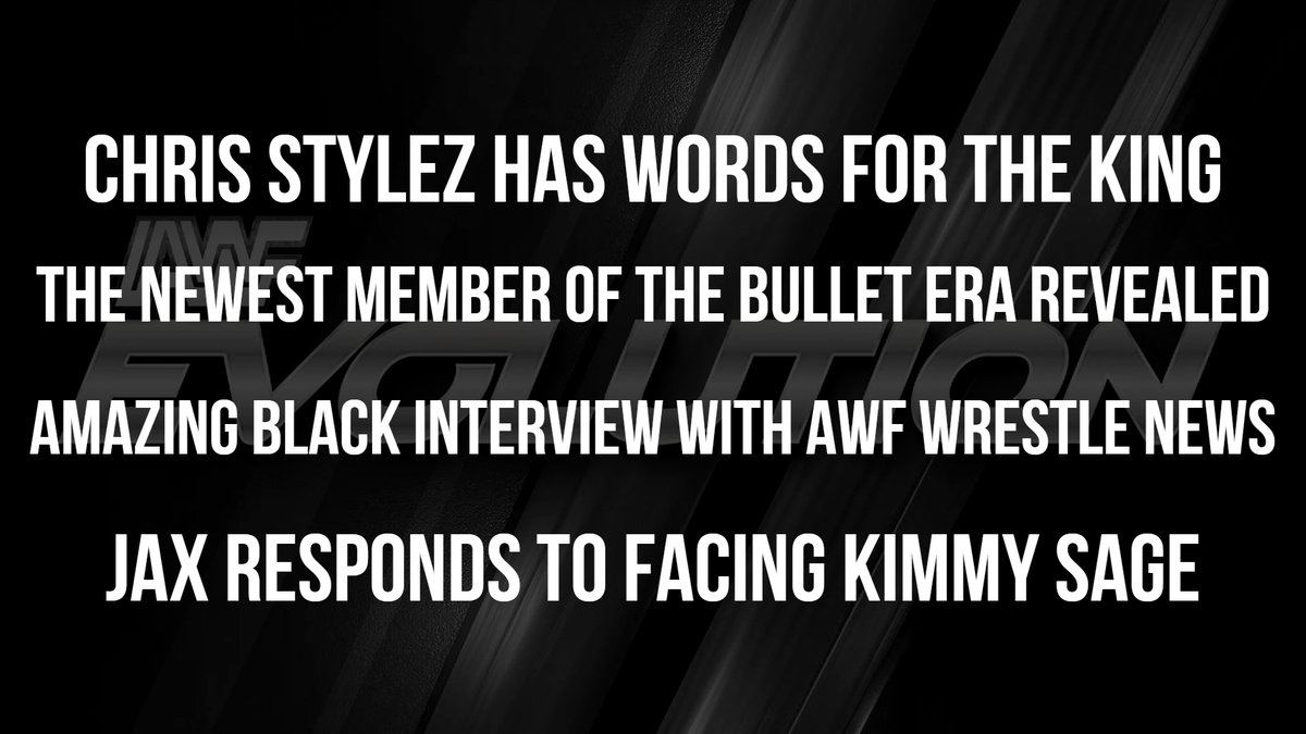 AWF_EFed's tweet photo. 🔳AWF Evolution - LIVE TONIGHT 5pm/ET
https://t.co/ffjEkqZiyT

A HUGE card set for #AWFEvolution this week! 4 great matches and we will also hear from some AWF star including @RScottGarey and his message to Bullet Era! https://t.co/ll6x5uflsH