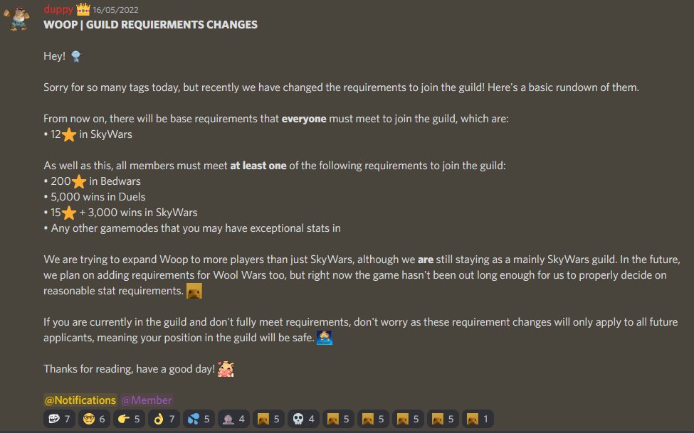 WoopGuild's tweet photo. Hey! We recently made some changes to the guild requirements for WOOP!

Apply at: https://t.co/oFzuqQouSo https://t.co/Uc2hpSqZ8N