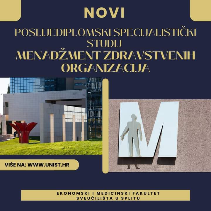 HrUnist's tweet photo. Uskoro kreću upisi na poslijediplomski specijalistički studij Menadžment zdravstvenih organizacija ‼️‼️
Više na poveznici; https://t.co/P5o6qnvhwl
#unist #universityofsplit #sveucilisteusplitu #efst #mefst https://t.co/rJr29M7siP