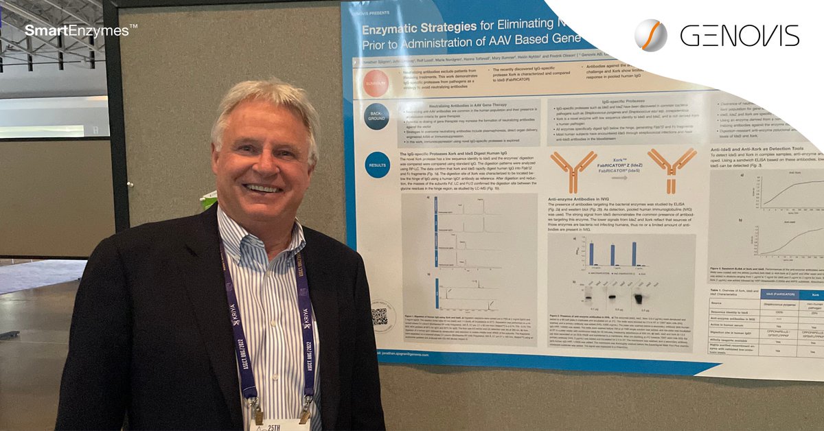 We're so happy to see so many people at our poster at the ASGCT meeting! 

Do you want to learn more about SmartEnzymes™ for gene therapy? Visit our blog: genovis.com/blog/smartenzy… 

#genovis #smartenzymes #genetherapy #asgct22