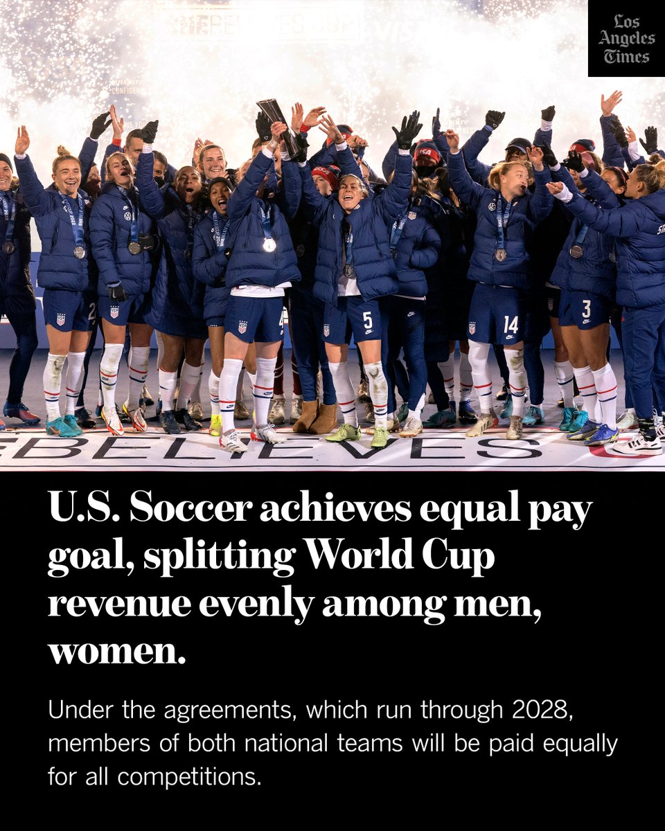 U.S. men’s and women’s soccer teams are now guaranteed equal pay ⚽ 💰 / Twitter