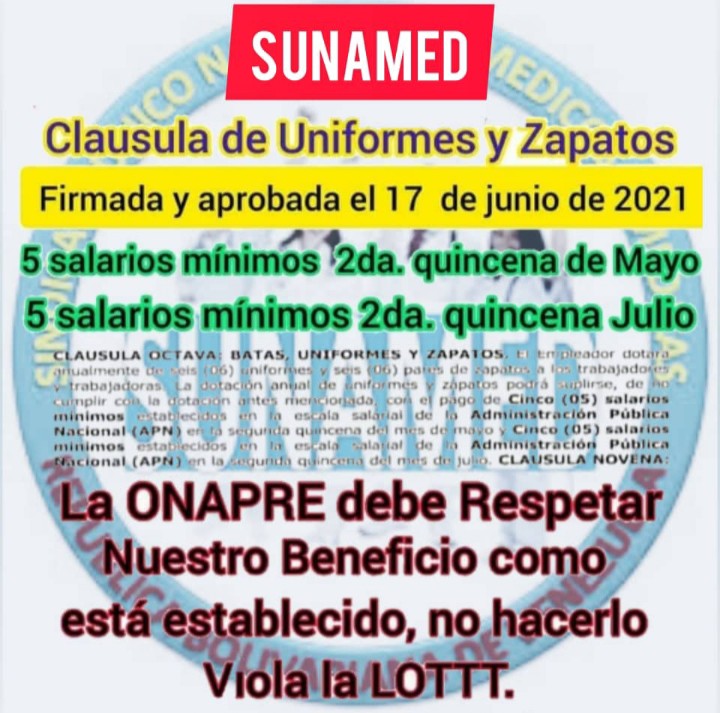 SUNAMED_LARA's tweet photo. #OnapreRespetaElActa2021 @NicolasMaduro @delcyrodriguezv @Fenasirtrasalud @MinSaludVE @MagaGutierrezV @MinTrabajoVE @SUNAMED_LARA @BolSunamed @Sunamed_bol @sunamed21 @sunamedpor2 @draamora @HenryPrezRios1 @SunamedGuarico @SunamedDistrit1 @SUNAMEDNACIONAL @SunamedA https://t.co/ER5bKGZVUk