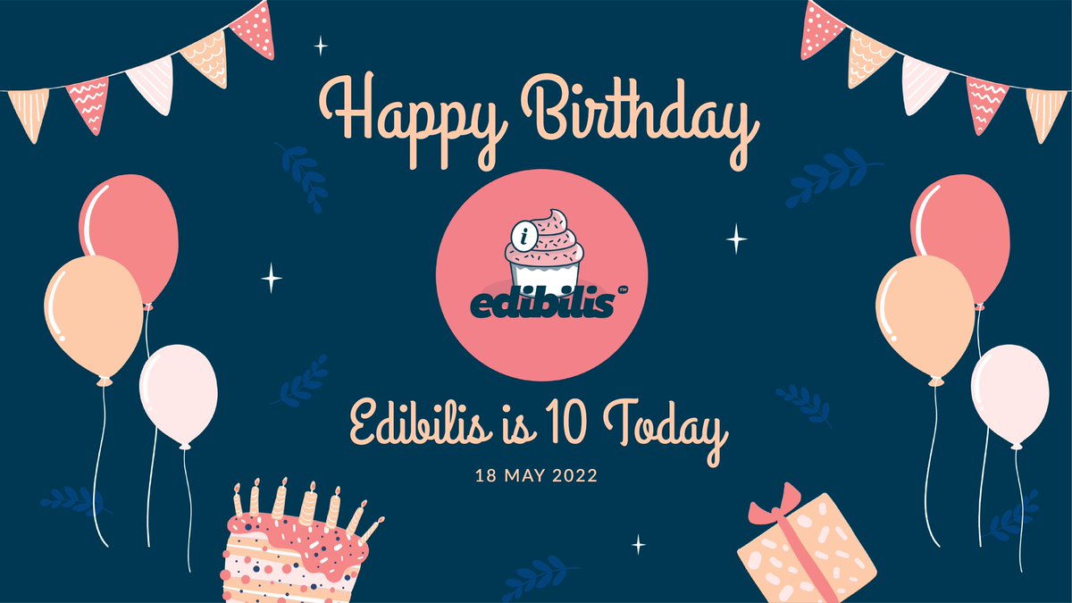It's 10 years since Edibilis opened its doors, and we wouldn't be here without the support of you!
As a thank you, we would like to offer a 10% discount for our 10 years in business - enter the code 10TODAY at checkout.  
Valid until 25th May 2022, one voucher/customer.