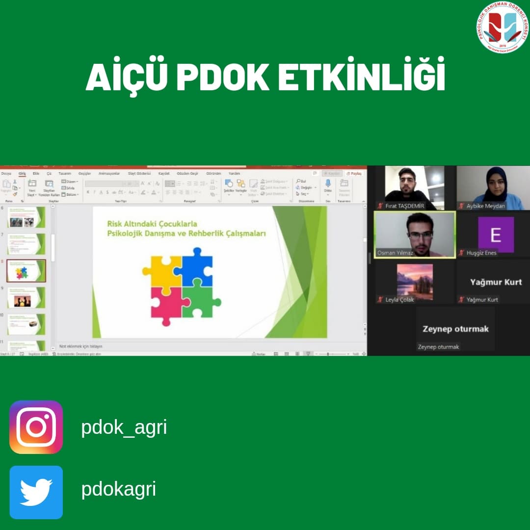 Merhabalar sevgili PDOK ailesi 🌺🌺
Uzman Psikolojik Danışman Osman YILMAZ
hocamız ve değerli katılımcılarımız ile "Risk altındaki Çocuklarla Psikolojik Danışma ve Rehberlik Çalışmaları " üzerine etkinliğimizi gerçekleştirdik 🌿
<a href="/turkpdrdernegi/">Türk PDR Der- Psikolojik Danışma ve Rehberlik</a> 
<a href="/turkpdragri/">Türk PDR-Der Ağrı İl Temsilciliği</a> 
<a href="/pdrogrencileri/">PDOK</a>