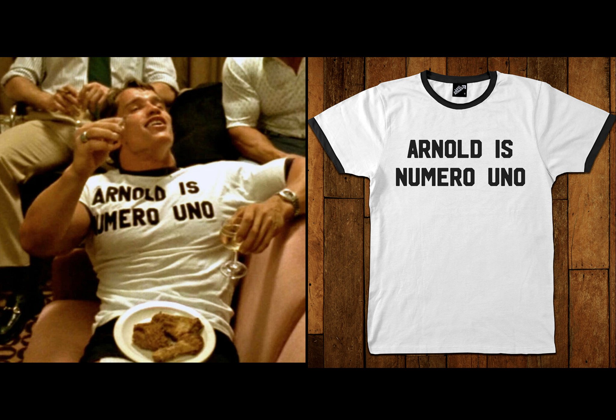 Last Exit To Nowhere on Twitter "Arnold is Numero Uno. Inspired by the Tshirt worn by Arnold