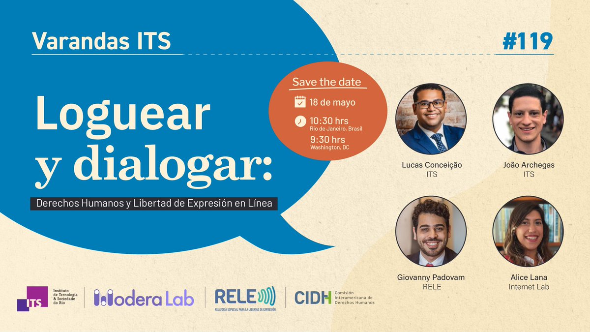 RELE_CIDH's tweet photo. #AmericasDialogue
🟡 #Miércoles #EnVivo👉🏼 https://t.co/u7JvoL2jZi
Estamos a menos de una hora de Loguear y dialogar con @ITSriodejaneiro. Hoy conversaremos acercan de los retos que enfrentan los #DerechosHumanos y la #LibertadDeExpresión en línea desde Rio de Janeiro, #Brasil. https://t.co/e6y3ZwlkQz