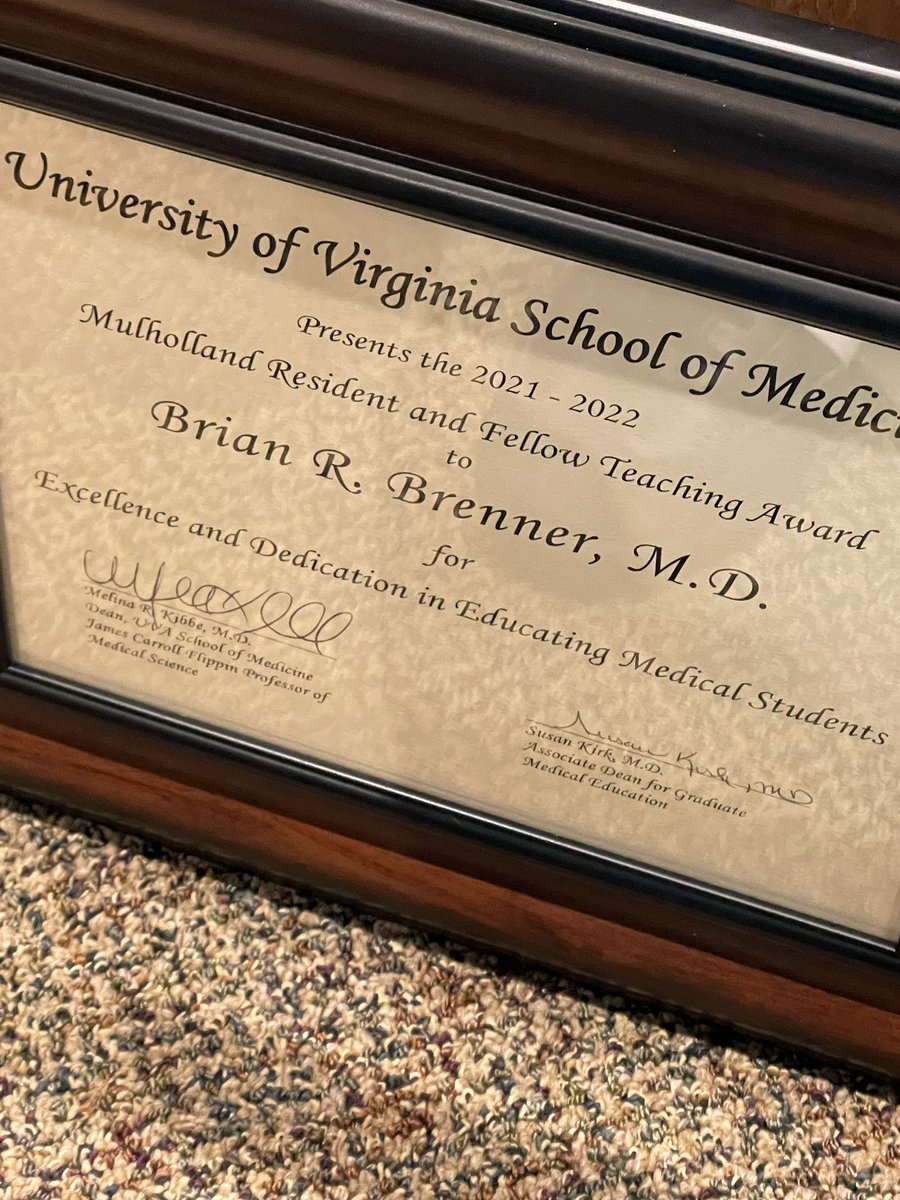 EmilyABrenner's tweet photo. Proud sister today 🥹 My brother (PGY-2 @UVaAnesthesia) was picked as 1 of the 10 (out of 800+!!!) UVA residents who received the @MedicineUVA medical student teaching award. Feeling very lucky to have been his first student! 💙🧡 https://t.co/J9IqFu790J