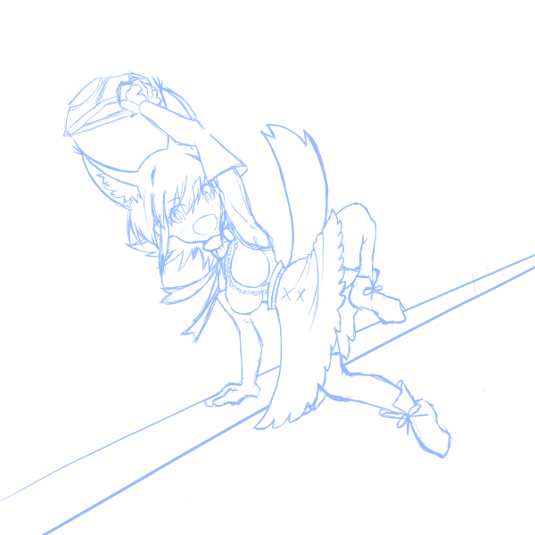 ポーズ模写。
トレーニングに励むキュルルくんから「汗でびしょびしょじゃない、せんたく? っていうやつやってあげるわ!」ってパンツを強奪し遁走を図る内藤先生風カラカル……まで描いたところで「そんなことするわけないだろう! 漫画版カラカルが!」って脳内の炭治郎が激怒したので終了です。 