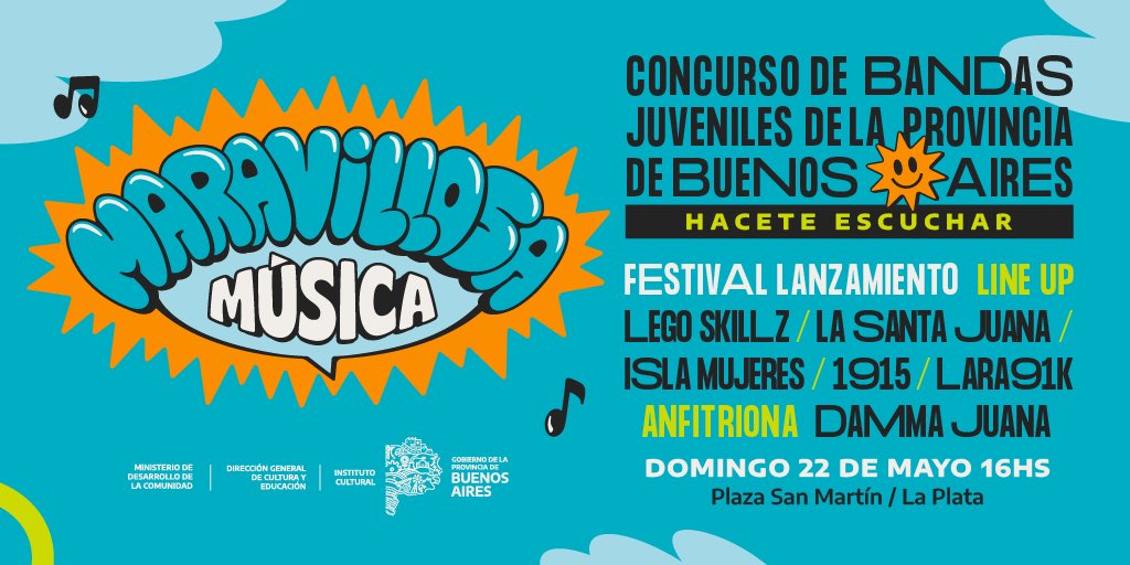 🎧 ¿QUERÉS HACERTE ESCUCHAR? 🎶

#MaravillosaMúsicaPBA, concurso de bandas juveniles de la Provincia de Buenos Aires 🤩

<a href="/kicillofok/">Axel Kicillof</a> <a href="/provinciaba/">ProvinciaBA</a> <a href="/fsaintout/">Florencia Saintout</a> <a href="/culturapba/">Instituto Cultural de la Provincia de Buenos Aires</a>  <a href="/mindesarrolloba/">Desarrollo de la Comunidad BA</a> <a href="/andreslarroque/">Andres Larroque</a> <a href="/JuventudesPBA/">Juventudes PBA</a>