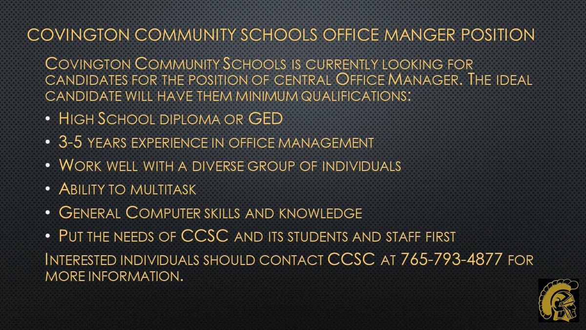 ccsctrojans1's tweet photo. Please see this exciting opportunity we have available for the right individual at CCSC Central Office.  Please share with interested individuals as well. #TheTrojanWay! https://t.co/yiuWGSu7vV