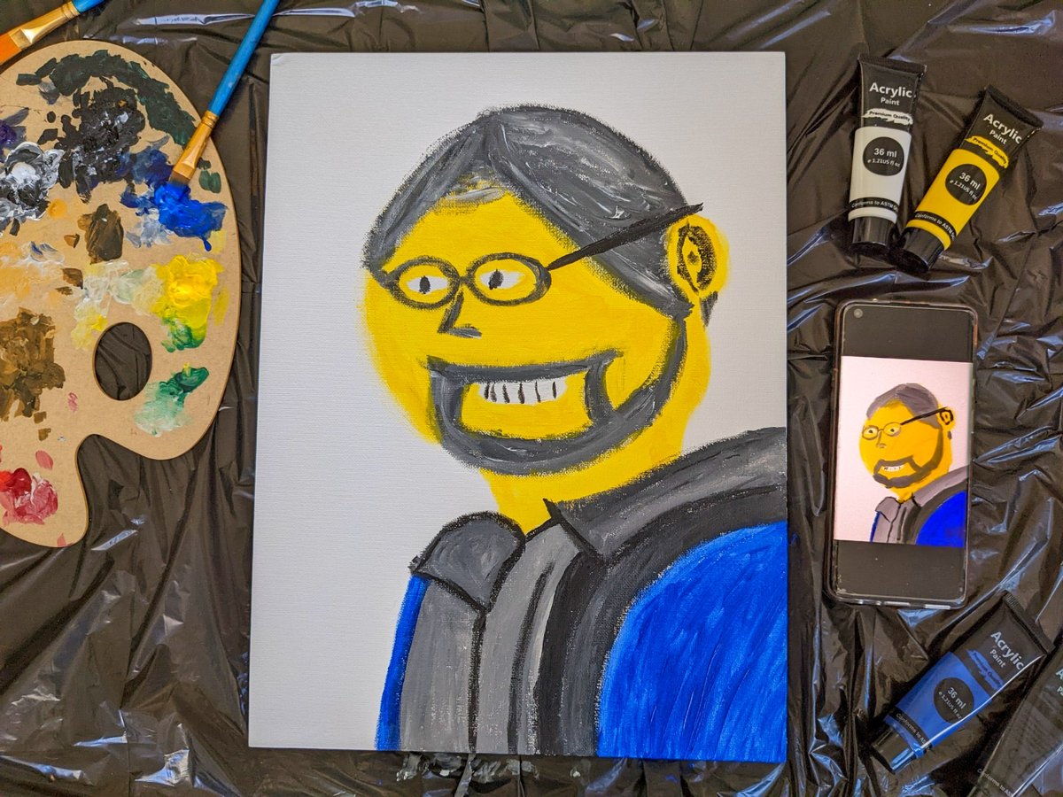 Anna_Chess's tweet photo. As a relaxing day off activity I tried to recreate @CallMeKevin1811's iconic Jim Pickens painting. How did it turn out? 😳 https://t.co/4WZScbvMzR