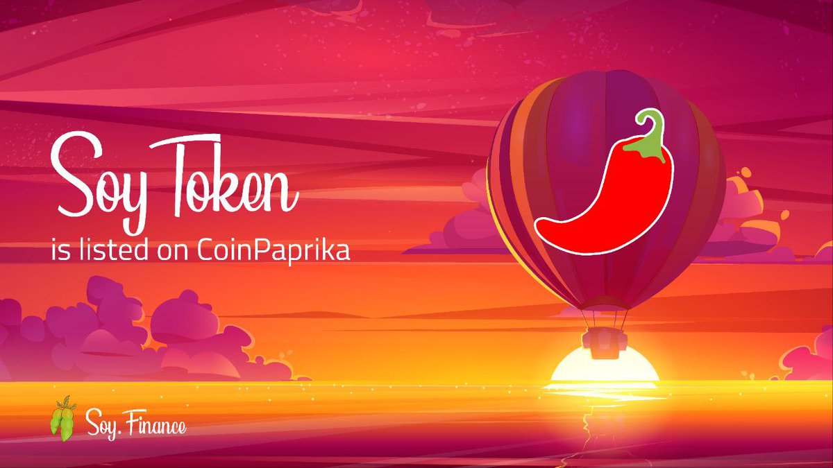 TheRealSloFi's tweet image. Fantastic News 📈 

$SOY is now officially listed on @Coinpaprika 🦥

Thanks to everyone for supporting our project and your continued support!💚

Coinpaprika is a Crypto Market Research Platform delivering data for over 25 000 #Cryptoprojects 🔥

➡️ coinpaprika.com/coin/soy-soy-f…
