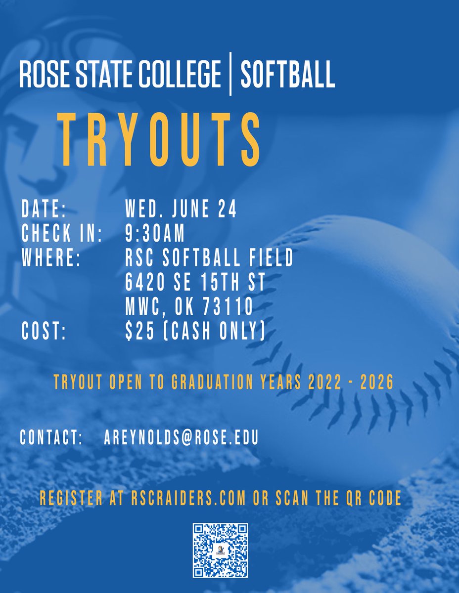 🥎| If you are interested in becoming a part of the <a href="/RSC_Softball/">RSC Softball</a> team, then you do not want to miss their summer tryouts. 

More information and registration can be found here: rscraiders.com/sb_output.aspx…

#iamaRAIDER | #RAIDERstandard