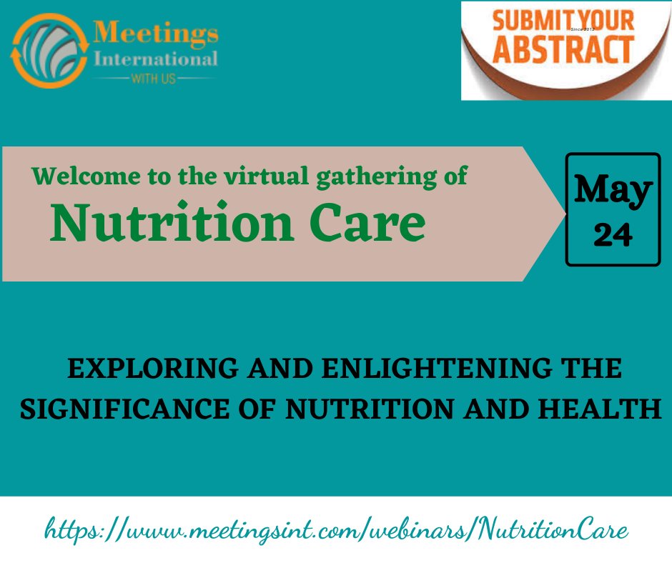 Call_papers's tweet image. Good nutrition is essential to a healthy, happy childhood.
Webinar on Nutrition Care", held on May 24, 2022 in Dubai, UAE.
Contact us: medical.healthjournal@gmail.com
#nutritioncare #nutrition #sportnutrition