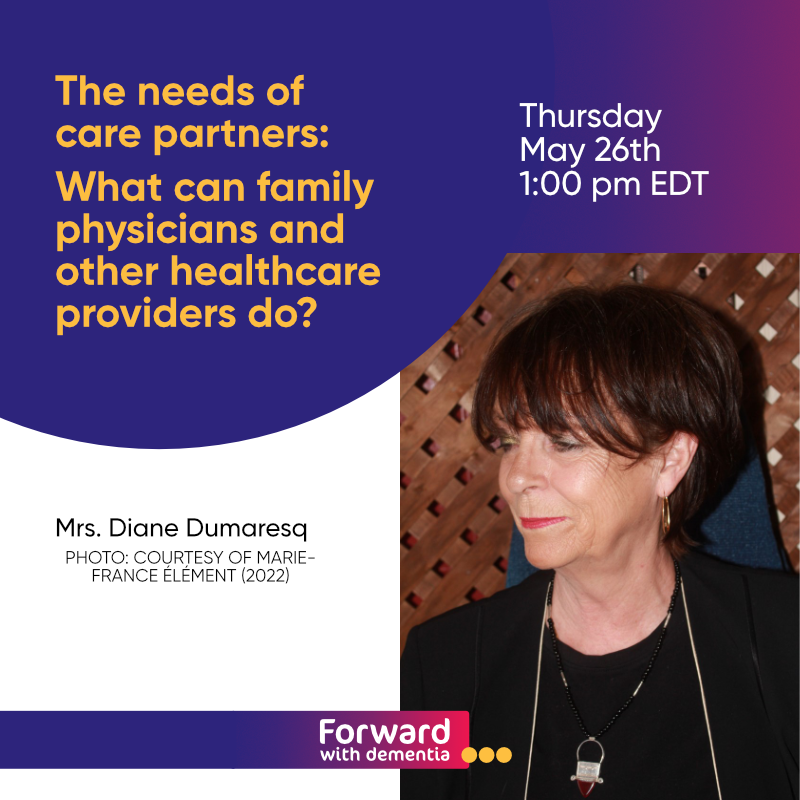 The needs of care partners: What can family physicians and other healthcare professionals do? Join our free webinar in French to learn more from our presenter <a href="/DianeDumaresq/">Diane Dumaresq</a> at 1pm EDT on Thursday, May 26, 2022. Register here: us02web.zoom.us/webinar/regist…
