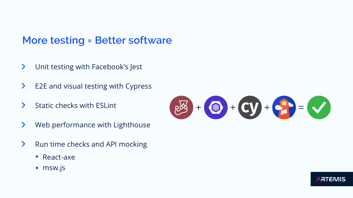 Check out our Web UI testing stack! 🧐

#ARTEMIS #testing #softwarequality
