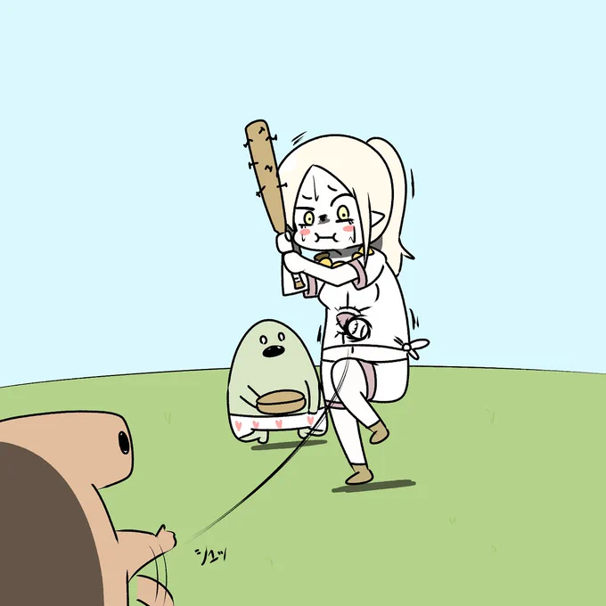 エルフと海獣による野球回 