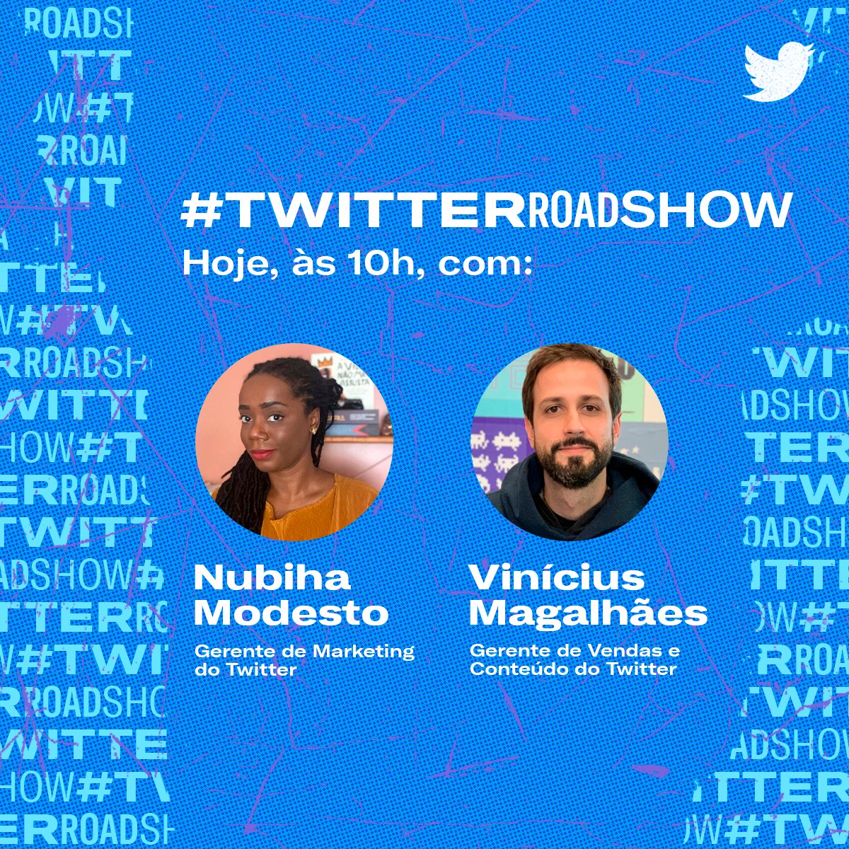 MarketingBR's tweet photo. Daqui a pouco, às 10h, no #TwitterRoadshow, Nubiha Modesto, Gerente de Marketing do Twitter, e Vinícius Magalhães, Gerente de Vendas e Conteúdo, falam sobre oportunidades de conexão com #VideoNoTwitter.
https://t.co/PWFv9phIRU https://t.co/xuuYLYYQ5a