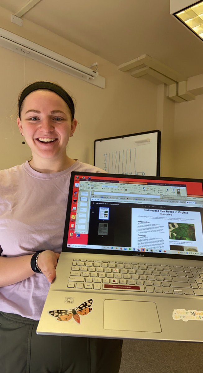 Shannon_VTbugs's tweet photo. When you’re looking up the economic impact of a pest and the first author of the first document you look at is sitting right next to you…@Ellie_VTbugs https://t.co/gxbK0nCeh0