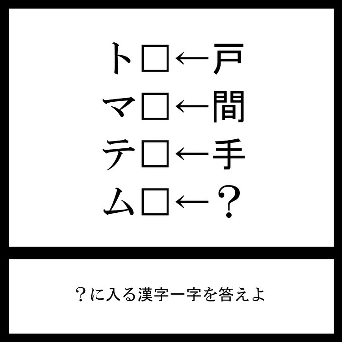 今日の三日月ネコ放送謎解き問題

矢印の先の文字

#三日月ネコ謎 #謎解き #わかった人はRT 