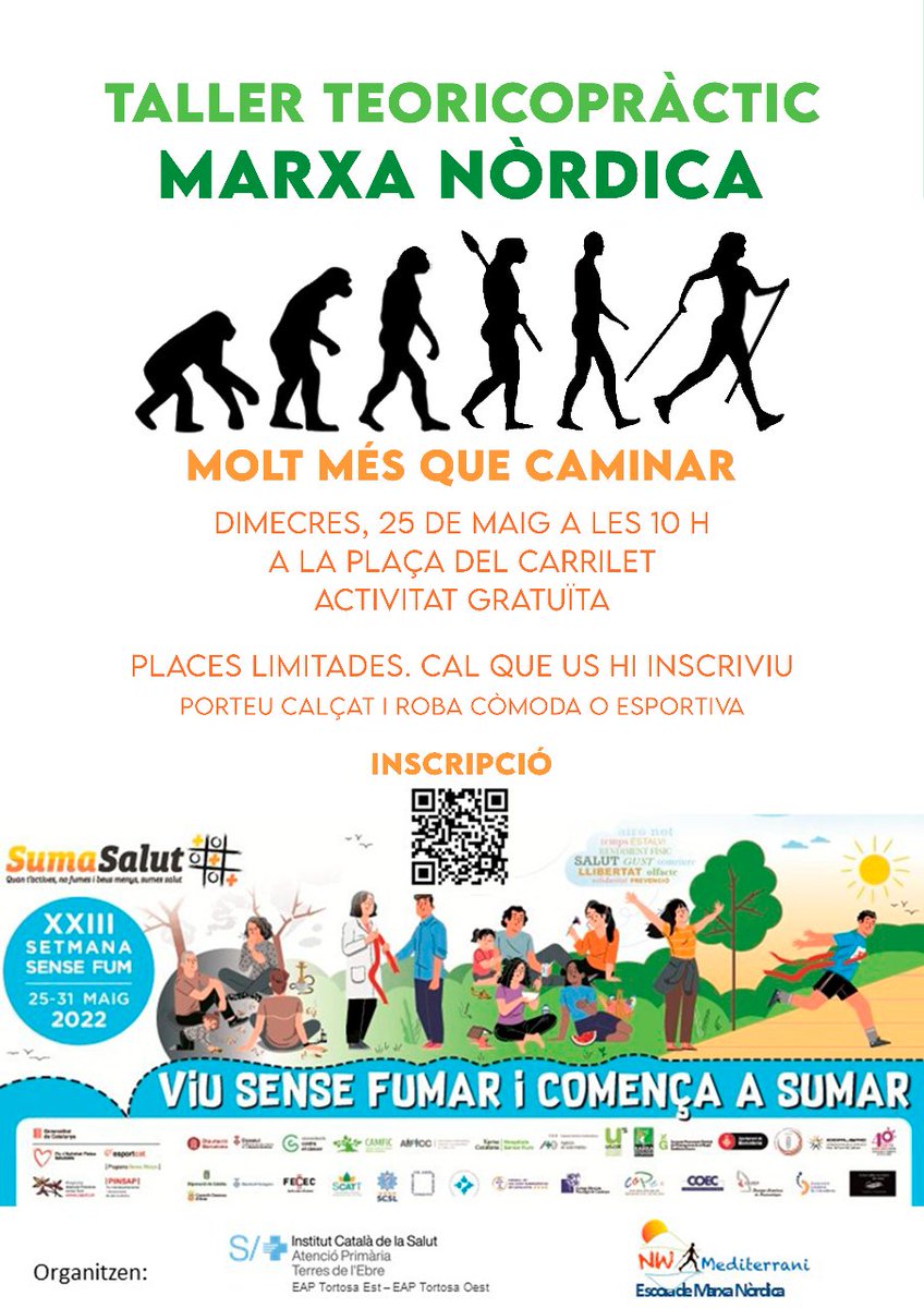 🚭Amb motiu de la XXIII Setmana Sense Fum podeu inscriure-us al taller teoricopràctic de marxa nòrdica 🚶🚶‍♀️
👉docs.google.com/forms/d/e/1FAI…

#marxa #sensefum #tabac <a href="/salutcat/">Salut</a> <a href="/icscat/">ICS. Generalitat</a>