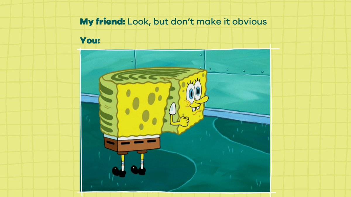 NickHDplus's tweet photo. Takes ‘Abouttt Turnnn’ too seriously… 🤣
Don't forget to watch SpongeBob SquarePants everyday, at 8 AM only on Nick HD+
#SpongeBobSquarePants #SpongeBob #Patrick #Squidward #NickHD #Nickelodeon https://t.co/aU2vA6sKr1