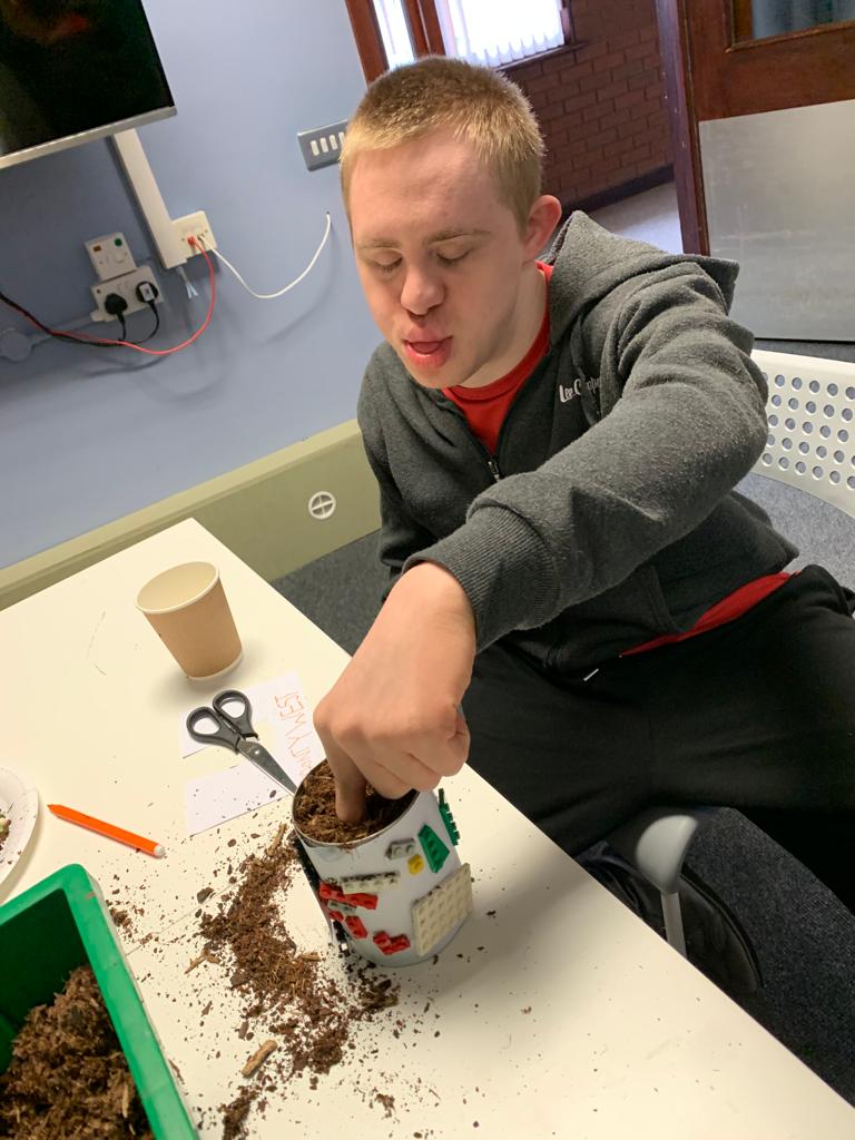FS_Derwen's tweet photo. #NationalNumeracyDay carries on @DerwenCollege with Monty following maths vocabulary to fill the plant pot he created in our Learning for Life pathway. #CountUsIn @Nat_Numeracy https://t.co/yvVT7rMB6D