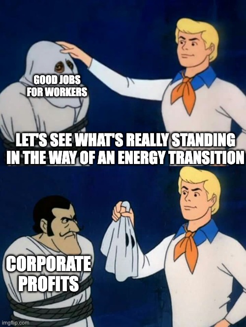 WarOnWant's tweet image. We must move away from fossil fuels to tackle the climate crisis. But workers must not be made to pay for it.

Creating well-paid, unionised jobs in green publicly owned energy — that's what a #JusticeTransition means, that's what a #GlobalGreenNewDeal looks like. 1/2