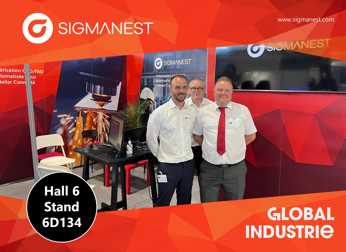 SigmaNEST's tweet photo. 2ème jour de Global Industrie Paris. Rejoignez-nous sur le stand SigmaNEST pour voir les derniers développements Produits et découvrir comment nous pouvons améliorer votre process de fabrication. Nous vous attendons Hall 6, Stand 6D134.
#GiParis22 #nestwiththebest #fabrication https://t.co/6G9Jr7FpYH