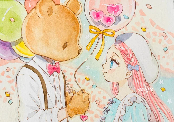 引用RTでお気に入りの絵を4枚載せて4人の方に繋ぐ【アートトレイン】  柔らかな雰囲気で、お花や光の表現が素敵なUzuさんからバトンを頂きました。 はじめてなのでドキドキ  透明水彩で可愛い雰囲気のイラストを描いてます。