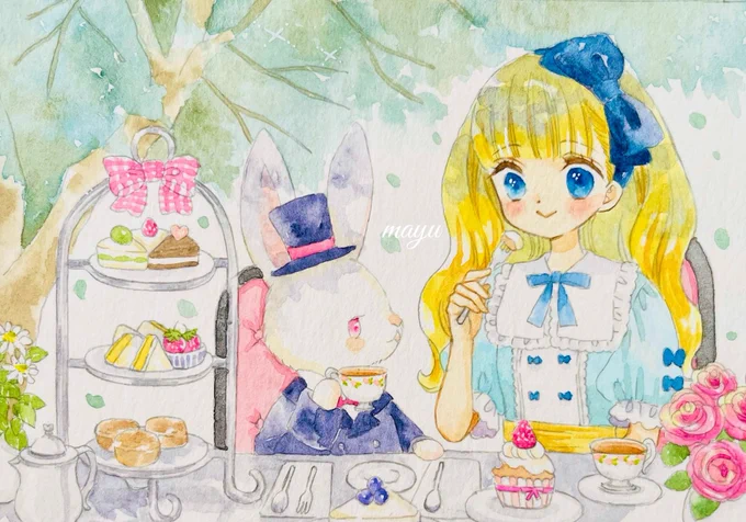 引用RTでお気に入りの絵を4枚載せて4人の方に繋ぐ【アートトレイン】  柔らかな雰囲気で、お花や光の表現が素敵なUzuさんからバトンを頂きました。 はじめてなのでドキドキ  透明水彩で可愛い雰囲気のイラストを描いてます。