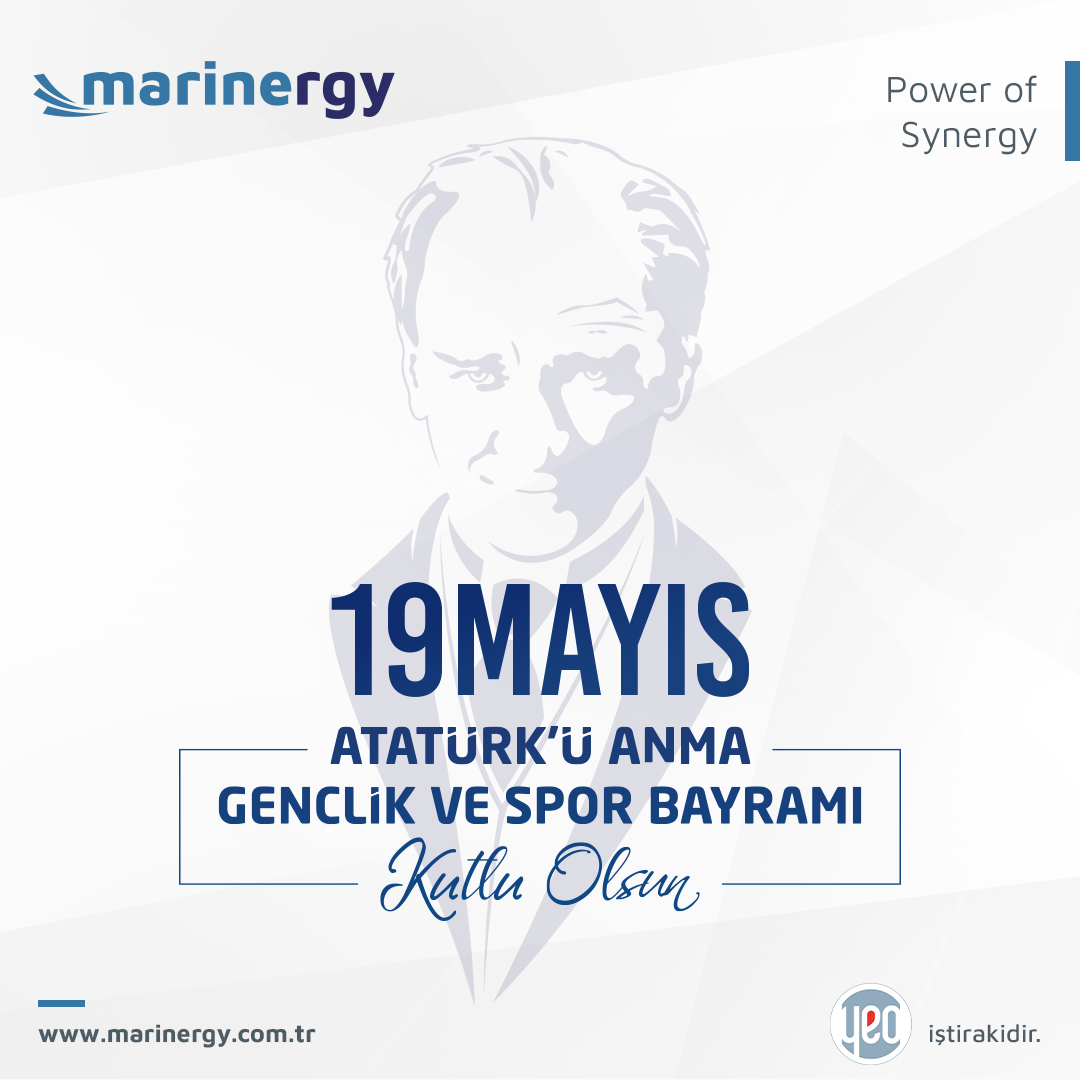 MarinergyInc's tweet photo. 19 Mayıs Atatürk’ü Anma, Gençlik ve Spor Bayramımız kutlu olsun!

#Marinergy #PowerofSynergy #YEO #YEOTK #AgilityforExcellence #19Mayıs1919  #Atatürk #19mayısAtatürküAnmaGençlikveSporBayram https://t.co/gYP7LOKRev