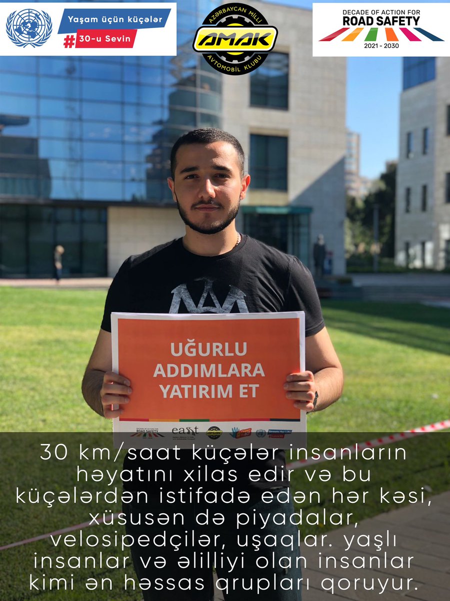 National Automobile Club of Azerbaijan (AMAK) (@milliavtoklub) on Twitter photo Invest in proven action!
#Love30
#RoadSafety
#StreetsForLife
#RoadVictims
#UNGRSW
#SafeSchoolSecureJourneys
#sustainablemobility
#roadusers
#speed
#SaveLives
#IDemandStreetsForLife
<a href="/FIAFdn/">FIA Foundation</a>
<a href="/EASSTransport/">EASST</a>
<a href="/UNGRSW/">UN Road Safety Week</a>
<a href="/RoadSafetyNGOs/">Road Safety Alliance</a>
<a href="/UNRSC/">UN Road Safety</a>
<a href="/WHO/">World Health Organization (WHO)</a>
<a href="/UN/">United Nations</a>
<a href="/EASSTransport/">EASST</a>
<a href="/fia/">FIA</a> Invest in proven action!
#Love30
#RoadSafety
#StreetsForLife
#RoadVictims
#UNGRSW
#SafeSchoolSecureJourneys
#sustainablemobility
#roadusers
#speed
#SaveLives
#IDemandStreetsForLife
<a href="/FIAFdn/">FIA Foundation</a>
<a href="/EASSTransport/">EASST</a>
<a href="/UNGRSW/">UN Road Safety Week</a>
<a href="/RoadSafetyNGOs/">Road Safety Alliance</a>
<a href="/UNRSC/">UN Road Safety</a>
<a href="/WHO/">World Health Organization (WHO)</a>
<a href="/UN/">United Nations</a>
<a href="/EASSTransport/">EASST</a>
<a href="/fia/">FIA</a>