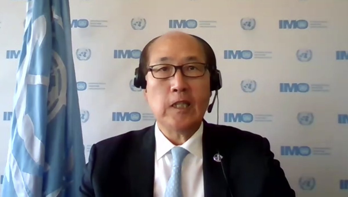 IMOHQ's tweet photo. [Live] IMO SG Kitack Lim welcomes the first #WomenInMaritimeDay “This is a historic day that has been chosen by IMO Member States to honour the achievements of the many women who contribute so much to the success of our maritime journey together.” https://t.co/qkCaWAP61I https://t.co/fOY478ubln
