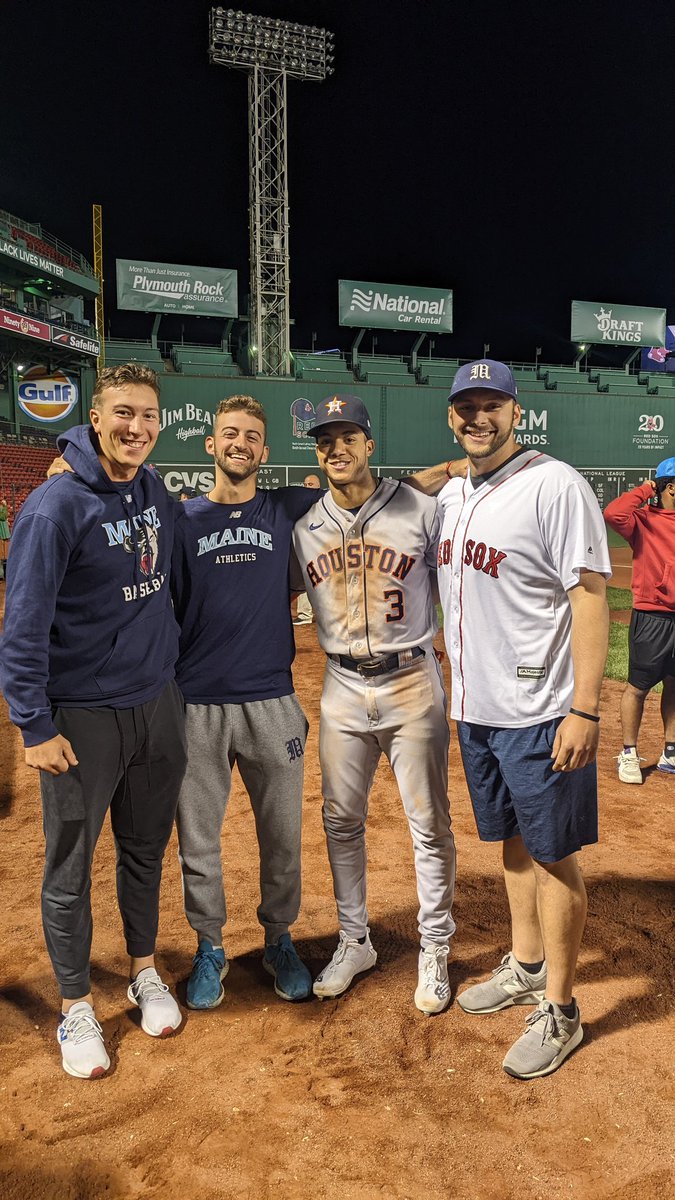 A couple of the boys stopped by @fenwaypark to watch one of our own, @Jpena221, do his thing on baseball’s grandest stage! Proud of you, JP3! #BlackBearNation