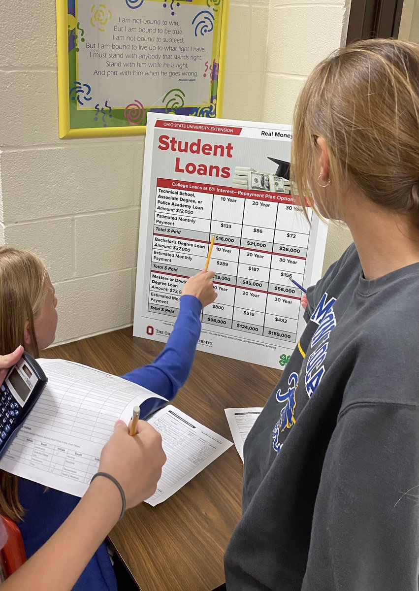 MichelleKessen's tweet photo. Thank you OSU Extensions : Mercer County for suppling the newly updated Real Money, Real World information.  Great discussions to make good financial decisions.  Always an eye opener.  #melemflyerpride https://t.co/bvSZ7Zgxy3