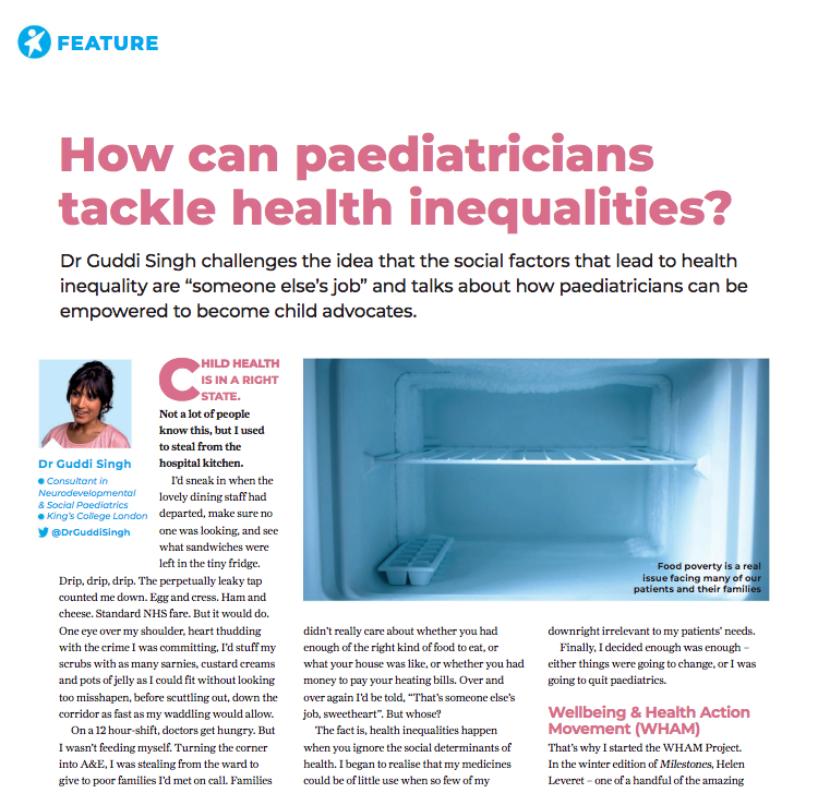 “Not a lot of people know this, but I used to steal from the hospital kitchen” I was asked about dealing with child poverty on the frontline. Here’s what I said in #RCPCHMilestones. Spoiler alert: tackling health inequalities is NOT someone else’s job. 👉🏽 rcpch.ac.uk/milestones
