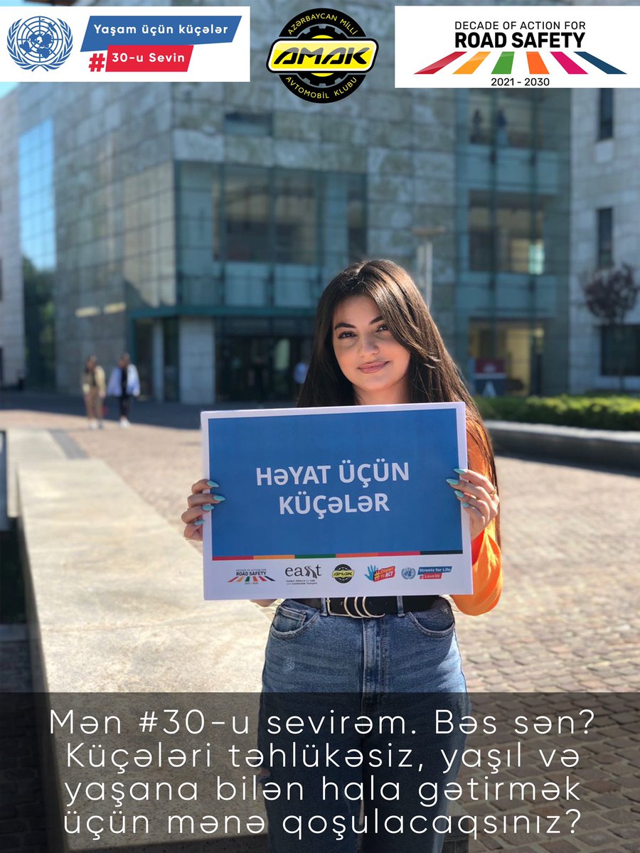 National Automobile Club of Azerbaijan (AMAK) (@milliavtoklub) on Twitter photo Streets for Life!
#Love30
#RoadSafety
#StreetsForLife
#RoadVictims
#UNGRSW
#SafeSchoolSecureJourneys
#sustainablemobility
#roadusers
#workingtogether
#speed
#SaveLives
#IDemandStreetsForLife
<a href="/FIAFdn/">FIA Foundation</a>
<a href="/EASSTransport/">EASST</a>
<a href="/UNGRSW/">UN Road Safety Week</a>
<a href="/RoadSafetyNGOs/">Road Safety Alliance</a>
<a href="/UNRSC/">UN Road Safety</a>
<a href="/WHO/">World Health Organization (WHO)</a>
<a href="/UN/">United Nations</a>
<a href="/EASSTransport/">EASST</a>
<a href="/fia/">FIA</a> Streets for Life!
#Love30
#RoadSafety
#StreetsForLife
#RoadVictims
#UNGRSW
#SafeSchoolSecureJourneys
#sustainablemobility
#roadusers
#workingtogether
#speed
#SaveLives
#IDemandStreetsForLife
<a href="/FIAFdn/">FIA Foundation</a>
<a href="/EASSTransport/">EASST</a>
<a href="/UNGRSW/">UN Road Safety Week</a>
<a href="/RoadSafetyNGOs/">Road Safety Alliance</a>
<a href="/UNRSC/">UN Road Safety</a>
<a href="/WHO/">World Health Organization (WHO)</a>
<a href="/UN/">United Nations</a>
<a href="/EASSTransport/">EASST</a>
<a href="/fia/">FIA</a>