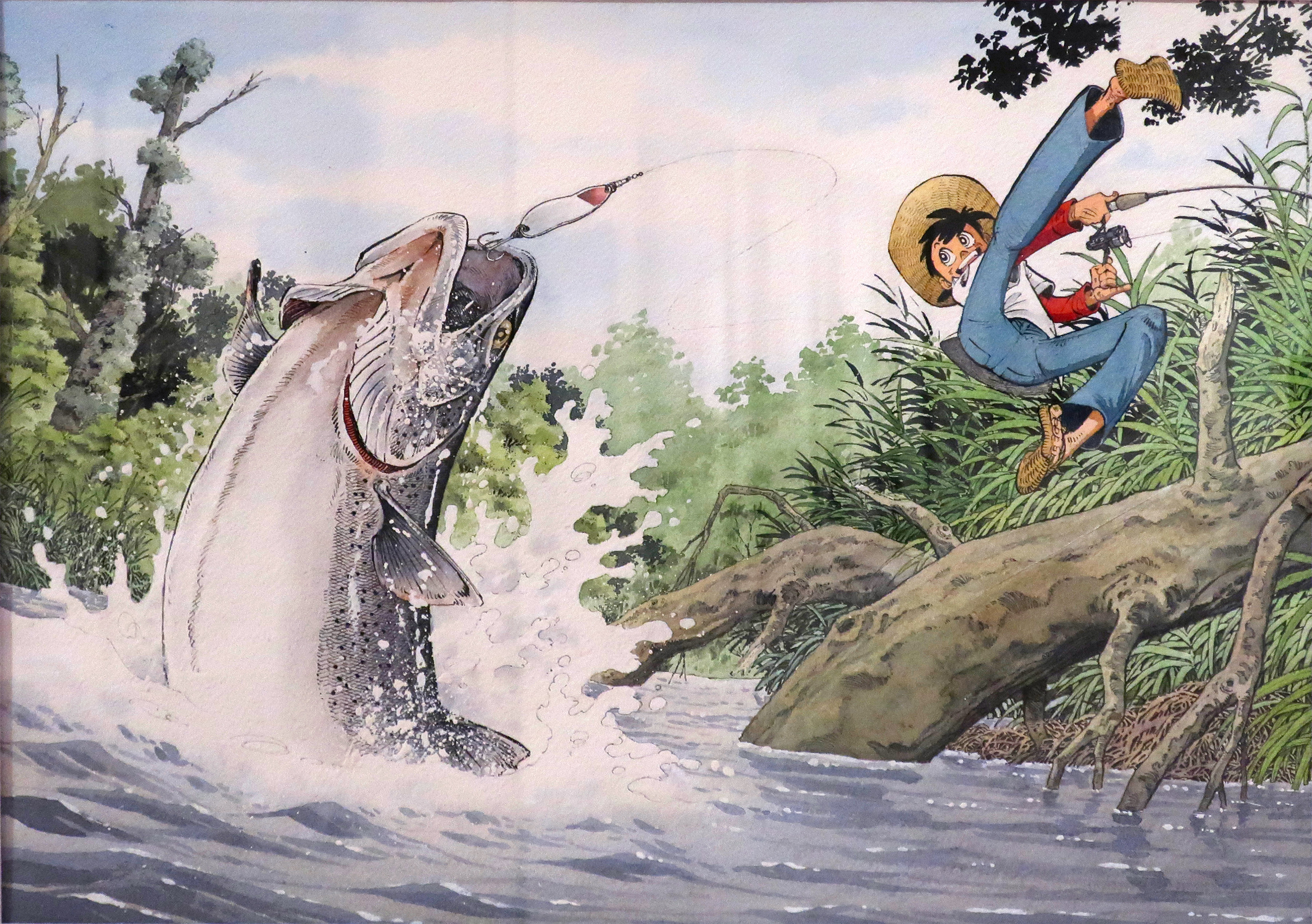 絵画　バディマ　釣人 アートモチダダイスケのB5アートパネル＆ポストカードストア