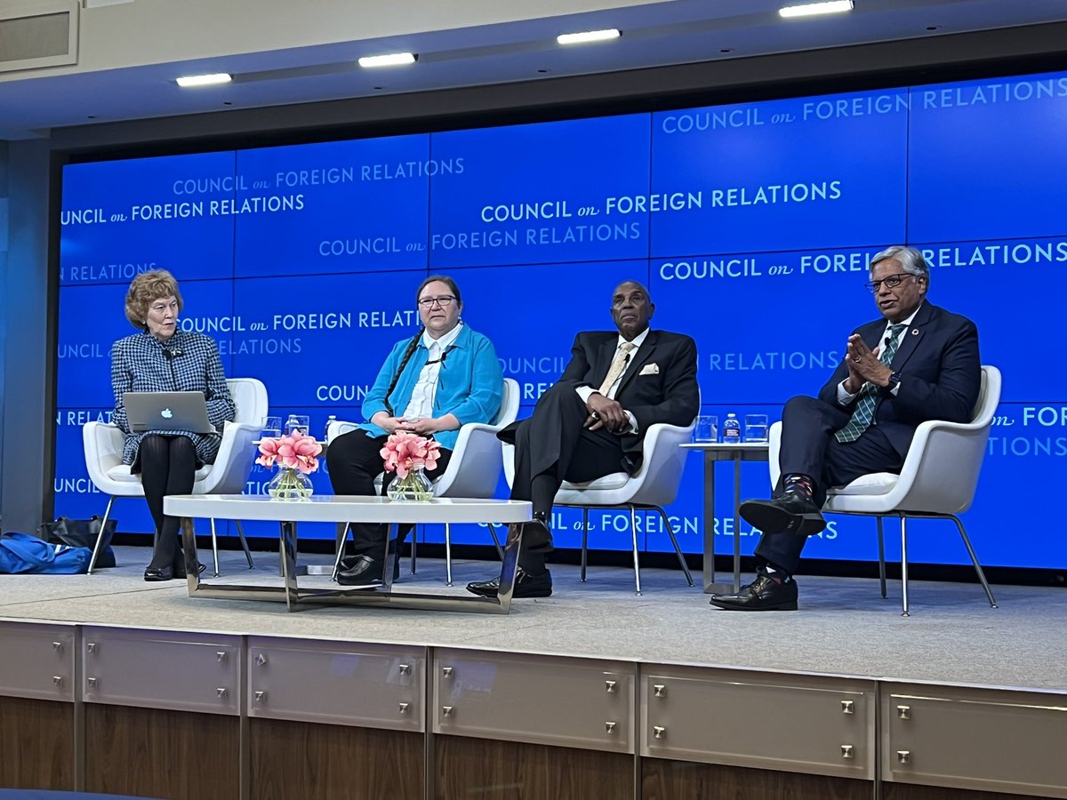 BudHeckman's tweet photo. Climate, Faith, and Justice at #CFRReligionWorkshop with @kramakrishna247, Gerald Dudley (with @interfaithpower) &amp; Rosalyn LaPier @CFR_Religion #ClimateAction #Faith4Earth #Faiths4Climate https://t.co/fpGktk9tgp