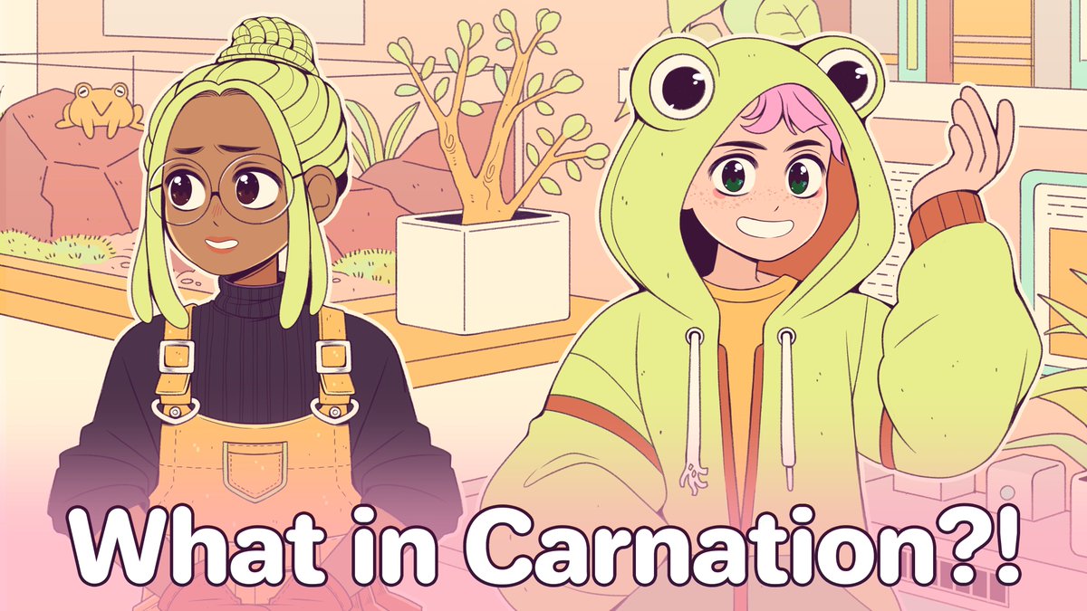 What in Carnation?! Is a cute little browser-based visual novel with an all-autistic cast. My team and I poured our hearts and souls into this game so I really hope you'll check it out!

Credits:
<a href="/Mrsquidgereen/">Squidgereen ☘️</a>
@NullSapphire_
<a href="/RubyNovaDev/">Matt Jones</a>
<a href="/Schnumn/">Bex Ollerton</a>
 
schnumn.itch.io/carnation