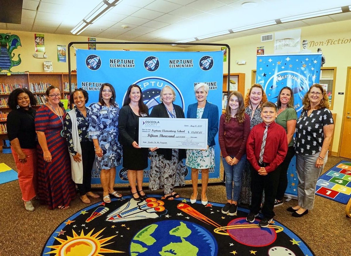 It was honor to present a $15,000 check to Neptune Elementary School on Tuesday to help support the "Leader in Me Program" from Osceola County. Leader in Me is a framework that helps schools achieve results by influencing behaviors.