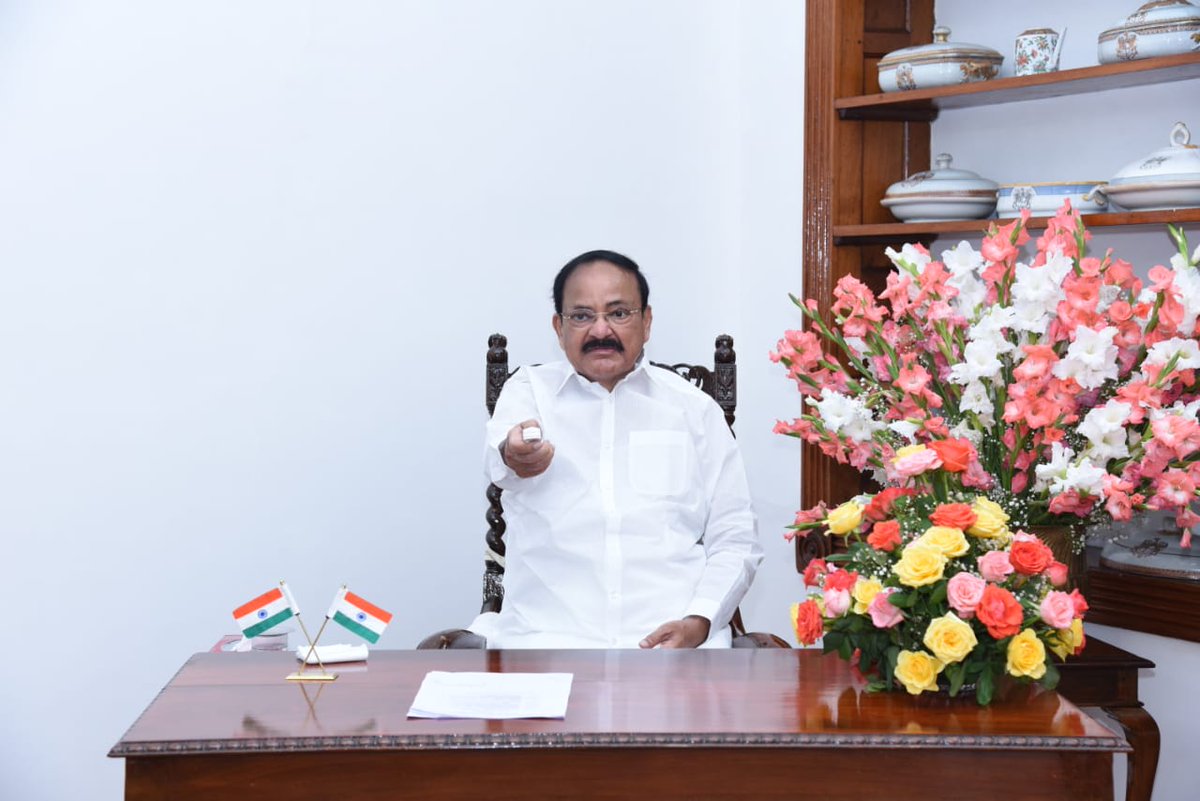 VPIndia's tweet photo. The Vice President, Shri M. Venkaiah Naidu virtually inaugurating the Anant Bajaj Retina Institute - A Centre of Excellence for Retinal Diseases, from Udhagamandalam today. https://t.co/fe4hMRbyfX
