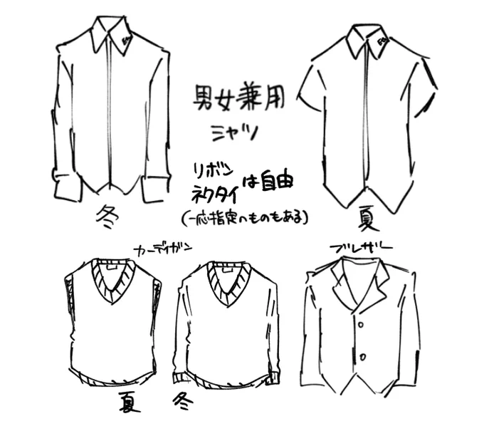 #EW_school_AU
制服と校則
自由すぎるかな??と思うけど架空の世界なので許せ 