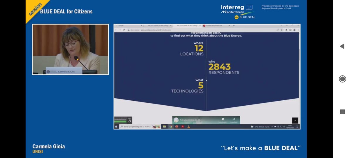 bluedeal_med's tweet photo. #BDFinalConference

🗣️ @giocarme @EGSiena presents the website that has been created to showcase the results of the survey done to discover citizens' opinion

"the future is blue. Together we can work in a peaceful way"

#bluegrowthcommunity https://t.co/mfIChXVyba