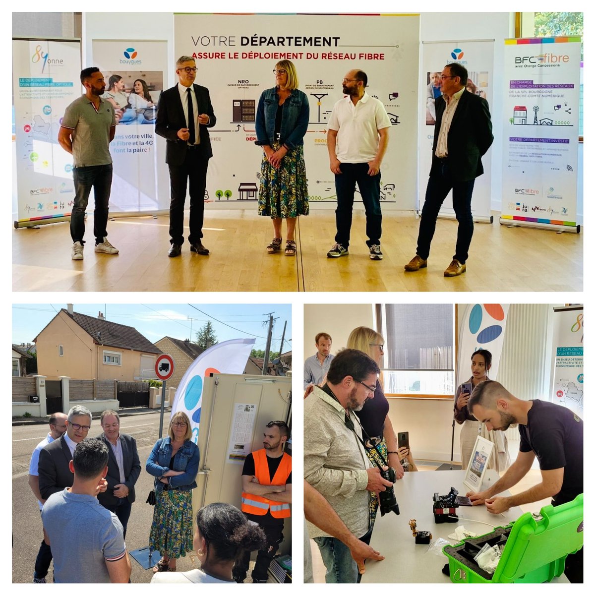 📢 #Événement 
Nous étions à <a href="/Ville_Migennes/">Migennes ma Ville</a> pour évoquer le renforcement de la présence de 
<a href="/bouyguestelecom/">Bouygues Telecom</a> sur le réseau #fibre de Bourgogne-Franche-Comté Numérique.
👏 Merci à <a href="/marievrard/">Marie EVRARD</a>, sénatrice et conseillère départemental de <a href="/Departement89/">Département Yonne</a>, pour sa présence.