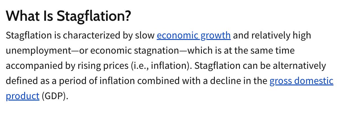 You're going to be hearing this word a LOT so I thought I'd help 😅

#STAGFLATION
