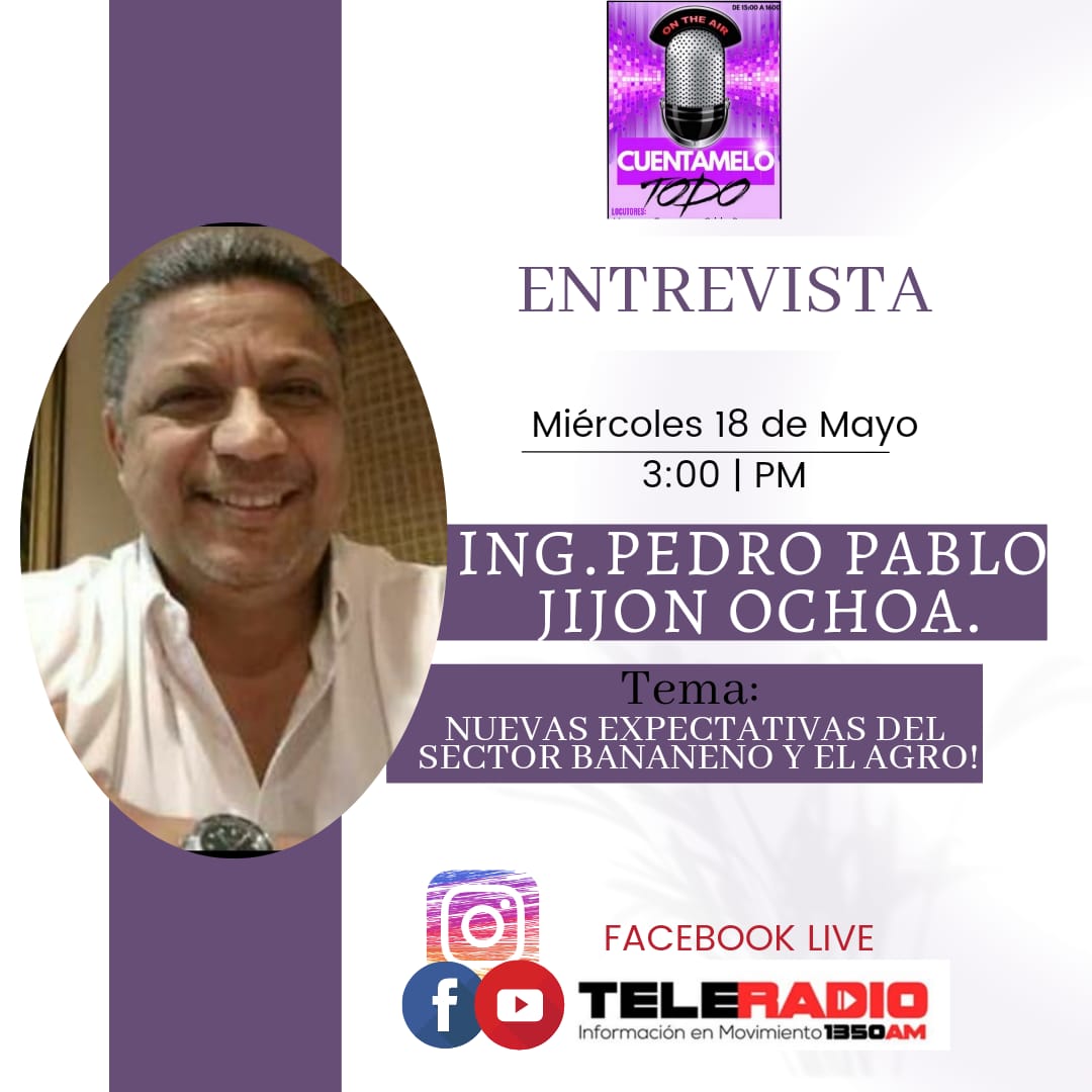 Acompáneme hoy en entrevista en temas de política agropecuaria y espectativas del Agro.
Via @teleradioec #FacebookLive