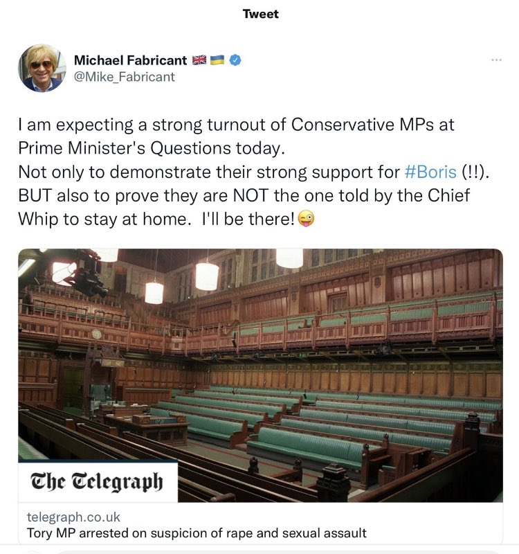 pjm1kbw's tweet image. An elected MP is arrested on suspicion of sexual assault, rape and misconduct in public office.
But what the heck, let’s make a joke of it? 
@Mike_Fabricant you really are a disgrace